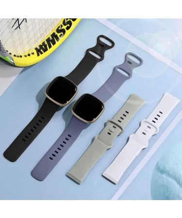 Getino Compatible with Fitbit Sense/ Sense 2 Bands/ Versa 4/ Versa 3 Bands Women Men  Silicone Sport Accessories  Band for Fitbit Sense/ Sense 2/ Versa 4/ Versa 3  Small Black/ Bluegray/ Gray/ White Small 5.8"-7.6" Black/Bluegray/Gray/White - Buy Online on SooperMarket.com