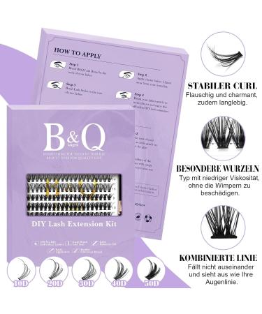 Premium LASH Extension Set B & Q - 280 PCs 0.07D 9-15 Mix | Complete Eyelash Extensions with Adhesive & Applicator for Beginners - Buy Online on SooperMarket.com