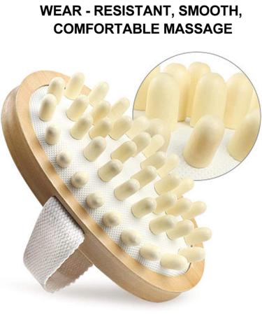 Body Massage Brush - Handheld Natural Wood Scrubber for Smooth Skin & Anti-Cellulite | Best Hair & Muscle Massager - Buy Online on SooperMarket.com