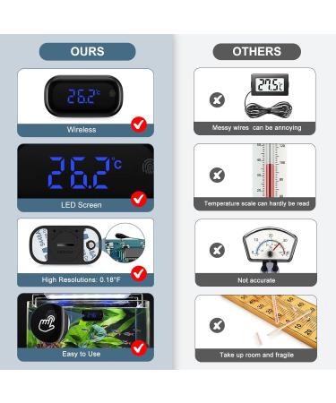 Ankilo Aquarium Thermometer - Digital Touch Screen LED Temperature Meter for Freshwater & Marine Reptiles - Buy Online on SooperMarket.com