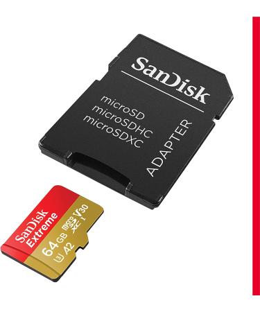 SanDisk 64GB Extreme microSDXC UHS-I Memory Card - Up to 170MB/s, C10, U3, V30, 4K, 5K, A2 - SDSQXAH-064G-GN6MA - Buy Online on SooperMarket.com