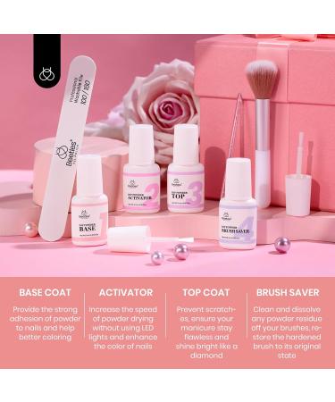 Beetles Dip Powder Nail Starter Kit - 7 Colors (Nude Pink Brown White) | DIY Dipping Powder Set with Complete Accessories - Buy Online on SooperMarket.com