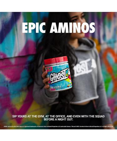 GHOST Amino - Warheads Sour Green Apple 20 Servings - Essential Amino Acid Supplement for Hydration & Recovery - Vegan & Gluten-Free - Buy Online on SooperMarket.com