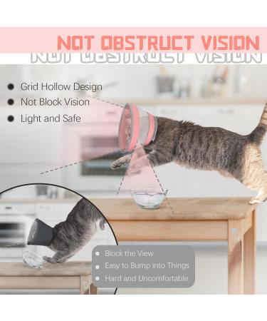 Supet Breathable Adjustable Cat Cone Collar - Water Resistant & Soft Recovery E-Collar for Cats - Pink (Neck Girth 14-24CM) - Buy Online on SooperMarket.com