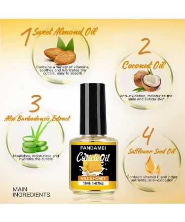 2PCS FANDAMEI Milk and Honey Cuticle Revitalizing Oil 0.42 oz - Nourishing and Moisturizing Cuticle Care for Soothing, Strengthening, and Healing Dry Cracked Cuticles - Buy Online on SooperMarket.com