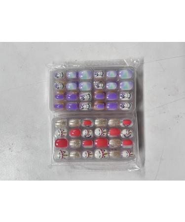 Kalolary 144 PCs Unicorn Pattern Children's Press-On Nails Set | Short Full Cover Artificial Fingernails with Nail Glue Sticker - Perfect Gift for Kids - Buy Online on SooperMarket.com