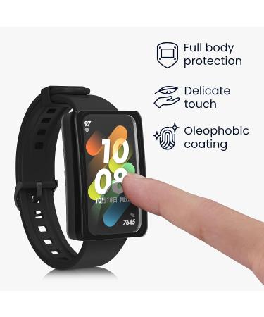 kwmobile Huawei Band 7/Band 6/Honor Band 6 Cover (Set of 2) - Tempered Glass with Plastic Frame - Black/Transparent - Buy Online on SooperMarket.com