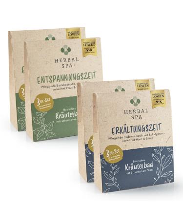 My Herbal Spa Colding time & relaxation time - basic herbal bath with essential oils 2x 6 herbal pillows 100g |Nursing bathing cosmetics pampered skin & senses |Pure power of nature cold & relaxation 300 g (4 Pack)