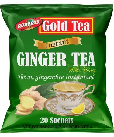 Roberts Gold Tea Instant Ginger Tea with Honey 360g (20 Sachets) - 1 Pack