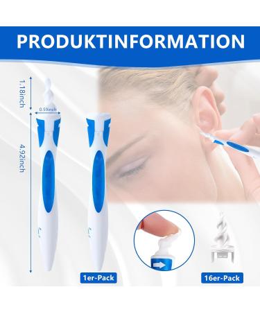 Upgraded 360 Spiral Silicone Ear Cleaner Kit - Ear Wax Remover with 16 Washable Heads for Kids & Adults - Best Ear Cleaning Solution - Buy Online on SooperMarket.com