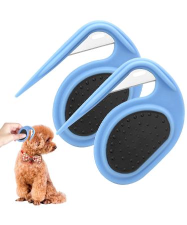 Dog Comb Pet Open Knot Comb Fur Hair Grooming Trimmer Comb for Puppy Pets 2 x Blue One Size
