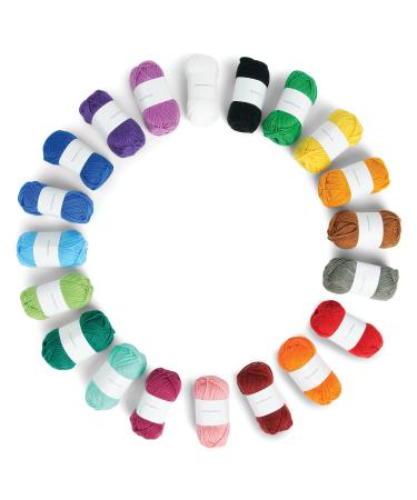 Caron Little Crafties 20 Assorted Acrylic Yarn Skeins 63yd Each for Knitting and Crochet Projects Multipack Starter Kit 2nd