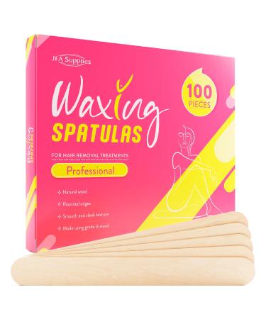 JFA Supplies Wooden Waxing Spatulas Wax Applicator Sticks for Hair Removal Box of 100