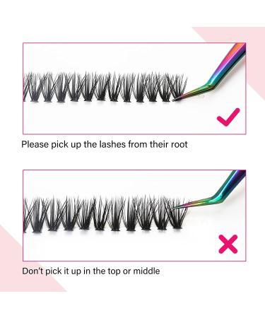 Lash Clusters Extensions 200pcs 40D Individual Cluster Lashes Mixed Tray Black Mink | DIY Eyelash Extensions - Professional Makeup | 8-16mm - Buy Online on SooperMarket.com