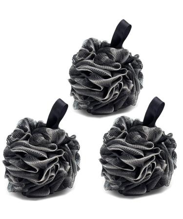 3 pack bath shower sponge jollyjelly mesh bathroom luffa double mesh body scrubber brush for women men peeling skin clean soothe skin (60g/pcs) 3PCs