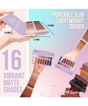 Best Pro Eyeshadow Palette Matte - 16 Highly Pigmented Vegan Shades for Warm Natural Smoky Eye Makeup - Buy Online on SooperMarket.com