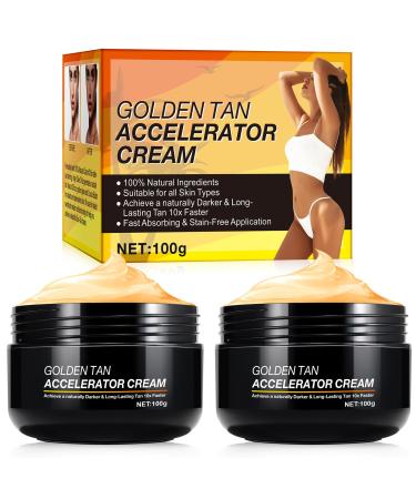 Self -tanners for the face and body 2 PCs Intensive tanning luxe gel premium browning accelerator cream - long -lasting natural tan natural bronzer quick browning 100g 100 g (2 pack)