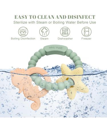 ClDy Ocean Green Bite Ring for Babies | BPA-Free Silicone Teething Toy | Soothing & Stimulating Gums | Ideal for 3 Months+ - Buy Online on SooperMarket.com