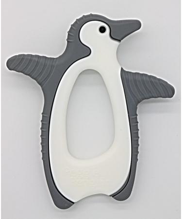 Bickiepegs Peggie the Penguin Sensory Bite Toy | Dental Aid for Babies & Toddlers | Front Gray & White Clip-On Teether - Buy Online on SooperMarket.com