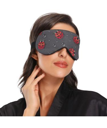 Haskirky Light Blocking Eye Mask - Breathable & Adjustable for Men and Women | Ideal for Travel, Yoga, Meditation, Office, and Deep Sleep - Ladybugs Design - Buy Online on SooperMarket.com
