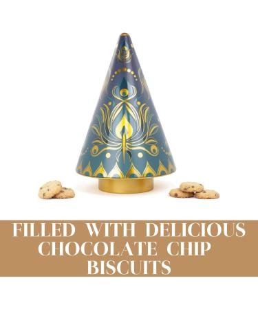 Musical Christmas Tree Biscuits Gift Set | Festive Biscuits Tin with Wind-Up Christmas Carousel | Food Gift Ideas for Women and Men | The Silver Crane Company - Buy Online on SooperMarket.com
