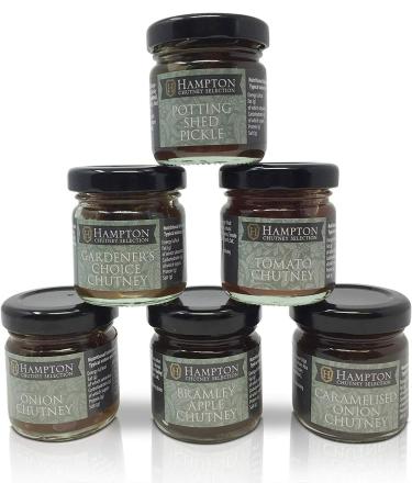 New! Hampton Chutney Selection Potting Shed Pickle Gardeners Choice Tomato Chutney Onion Chutney Caramelised Onion Small Jars Gift Set