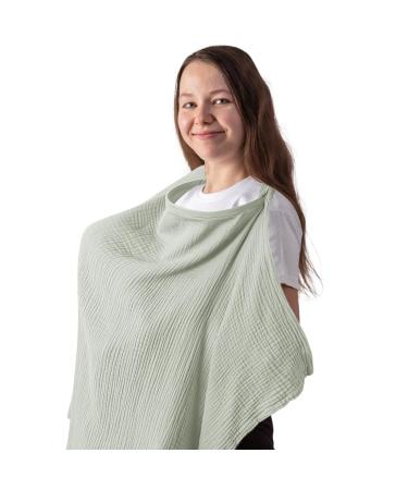 Still towel snack soft and breathable hillhill cotton silent apron breastfeck for on the go breastfeeding cover gifts for mother (blue (neutral)) (greyish green)