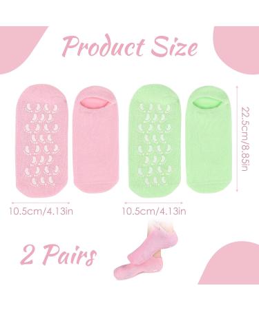 Moisturizing Gel Socks - 2 Pairs for Cracked Dry Feet | Anti-Slip Design | Ladies Spa Foot Care Set - Reusable Footlock Socks - Buy Online on SooperMarket.com