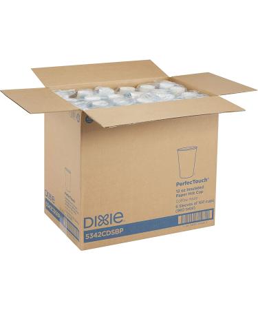 Dixie PerfecTouch 12 oz. Insulated Paper Hot Coffee Cup - 160 Cups/Case, Coffee Haze Design - Buy Online on SooperMarket.com