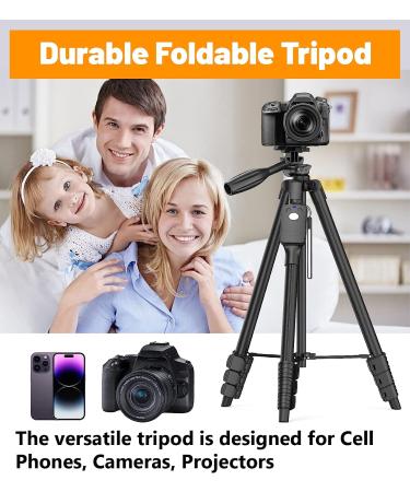 Professional 60 Camera Tripod with Phone Mount & Remote | Aluminum Portable Stand with Travel Bag | Compatible with Phone, Camera, Projector, DSLR | 5-Section Tripod - Buy Online on SooperMarket.com