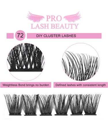 Cluster Lashes 72 Pcs Individual Lashes - Reusable DIY Eyelash Extension (16mm) - Super Thin Band - Soft & Comfortable - Into You-01 Style - Buy Online on SooperMarket.com