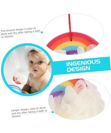 PLAFOPE 1pc Rainbow Bath Ball Body Scrub Sponge Bath Sponges for Cleaning Supply Tub for Newborn Mesh Shower Ball Body Wash Bath Rinser Soft Bath Sponges Wash Puff - Buy Online on SooperMarket.com