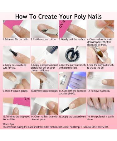 Poly Gel Nail Kit 30ML Professional Extension Builder Set - Natural Pink | Basic Nail Kit for Women - Ideal Gift - Buy Online on SooperMarket.com