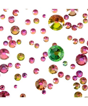 Quesuc 1728 Pieces Flatback Round Rhinestones Glass Gems with 6 Mixed Sizes (1.6-3 mm) for Nail Art Phone Decorations and DIY Crafts (Aurora Boreale Color) - Buy Online on SooperMarket.com