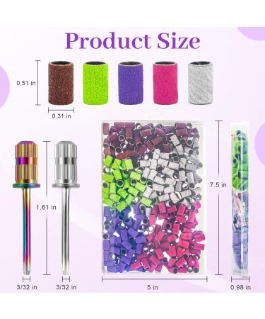 300Pcs Premium Nail Sanding Bands for Electric Nail Drill - Coarse, Medium, Fine Grits (80/120/150/180/240) - Ideal for Manicures and Pedicures - Buy Online on SooperMarket.com