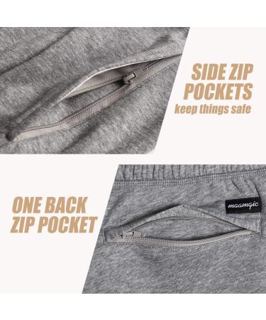 Maamgic Men's Athletic Gym Shorts 5.5 Elastic Waist Casual Pajama Pocket Jogger Men Workout Short Pants - Large Light Grey - Buy Online on SooperMarket.com