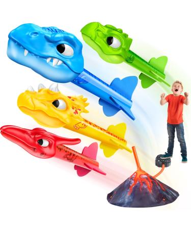 ANNINE RAKETES TOSES FOR KAFTEN Outdoor Toys from 3-12 years young outdoor games children's toys from 3-12 years garden dinosaur toys for outside Easter Easter 3-12 years of dinosaurs rocket 4PCs