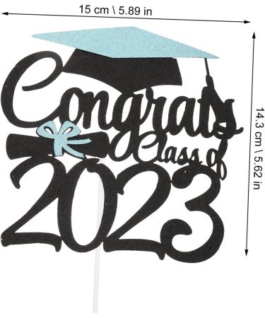 MAGICLULU 6pcs 2023 Graduation Cake Decorating Cake Letters Graduation Cake Decoration Congratulation Party Supplies Class a Customs Glitter Grad Cupcake Topper Make up Graduation Hat Blue 15x14.3cm - Buy Online on SooperMarket.com