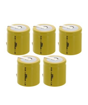 5x Exell 1/2D Size 1.2V 2500mAh NiCD Rechargeable Batteries with Tabs for Data Loggers Portable Monitors equipment electric tools and toys airsoft radio receivers meters radios