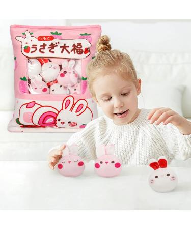 HXPLN Bunny Plush Pillow - Cute Kawaii Pudding Snack Pillow with Bunny Dolls - Creative Gift for Teenagers and Children - Buy Online on SooperMarket.com