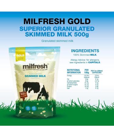 Milfresh Gold Superior Skimmed - Convenient Alternative Fresh Milk | Premium Quality Dairy Product | Easy Dissolve Deliciously Creamy Rich Flavor - Pack of 2 x 500g 500.00 g (Pack of 2) - Buy Online on SooperMarket.com