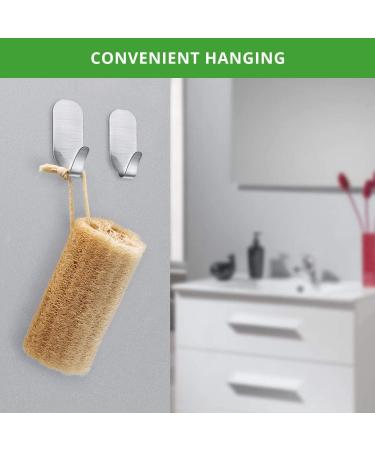 Organic Natural Bath Loofahs 6 Pack for Men and Women - Exfoliating Body Scrubber Sponges for Deep Cleaning - Includes 2 Wall Hooks - Buy Online on SooperMarket.com