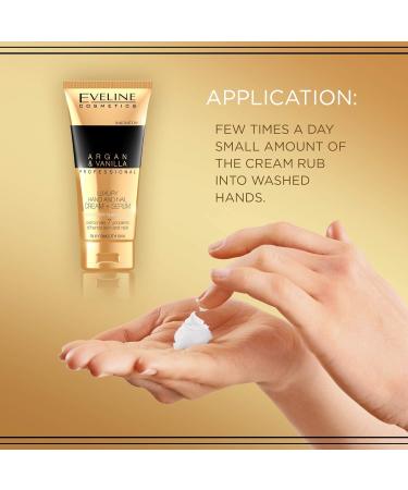 Eveline Cosmetics Argan & Vanilla Hand Cream for Very Dry Hands | 100ml | Luxurious Repair & Immediate Recovery - Buy Online on SooperMarket.com
