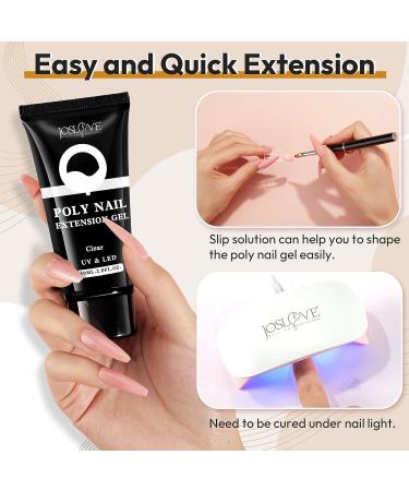 JOSLOVE 60ML Clear Poly Extension Gel for Nails - Salon Quality Builder Gel for Easy DIY at Home - Buy Online on SooperMarket.com