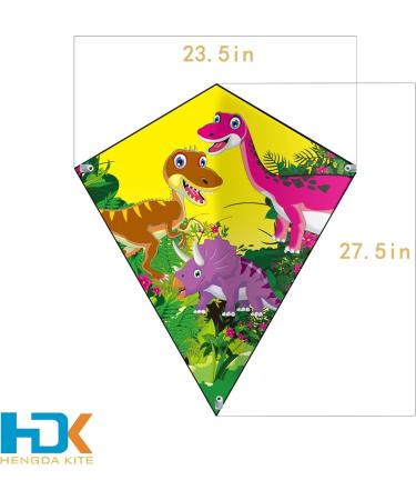HENGDA KITE Prism Dinosaur Park & Diamond Kite Set - Easy-to-Fly for Kids & Adults - Excellent Fabric - Two Sets in Individual Packaging - Accessories Included (23x27in) - Buy Online on SooperMarket.com
