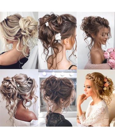 PrinFantasy Messy Hair Bun Chignon Synthetic Extension - Wavy Donut Updo Scrunchy Curly Hairpiece (GBFQ010) - One Size - Buy Online on SooperMarket.com