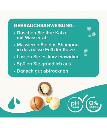 Beaphar Cat Shampoo with Macadamia Oil & Aloe Vera - pH-Neutral Paraben-Free Vegan 1 Pack - International Shipping Available - Buy Online on SooperMarket.com