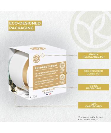 Yves Rocher Anti-Age Global - Ultimate Regenerating Care for All Skin Types | Illuminate & Plump Skin | 2.5 FL OZ - International Shipping Available - Buy Online on SooperMarket.com