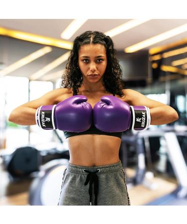 Kruzak Plain Boxing Gloves - Sparring, Kickboxing, Muay Thai, MMA Fighting - Purple, 12 oz - Men & Women - Buy Online on SooperMarket.com