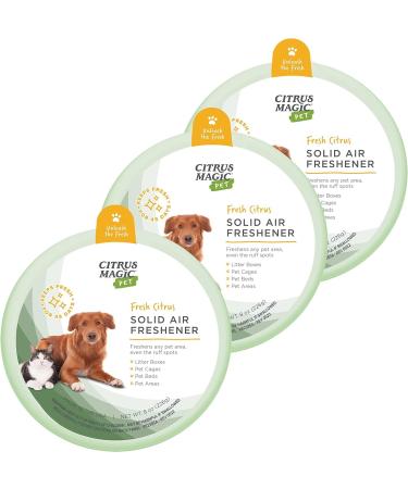 Citrus Magic Pet Odor Absorbing Solid Air Freshener for Home Air Purifier Fresh Citrus Must have Pet Supplies 8 Oz (Pack of 3)